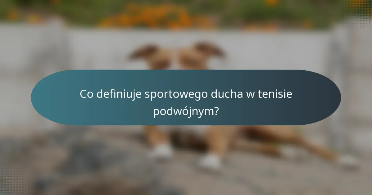 Co definiuje sportowego ducha w tenisie podwójnym?
