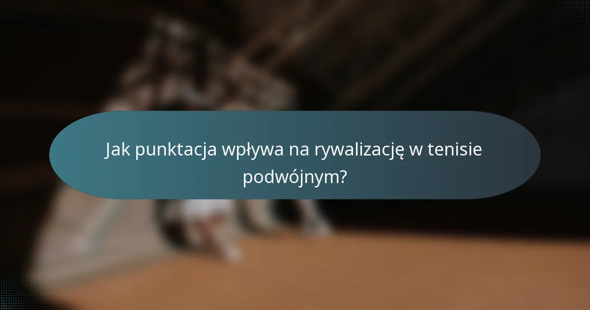Jak punktacja wpływa na rywalizację w tenisie podwójnym?