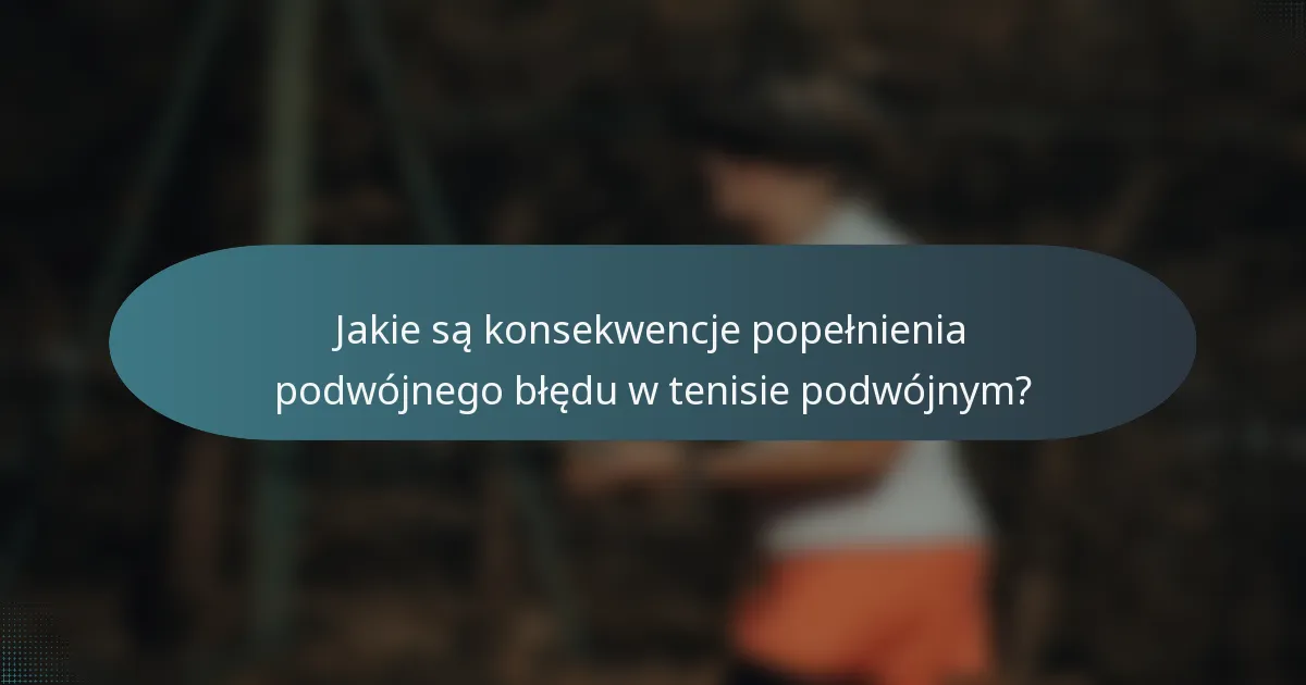 Jakie są konsekwencje popełnienia podwójnego błędu w tenisie podwójnym?